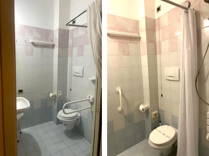 Bagno accessibile per persone in sedia a rotelle