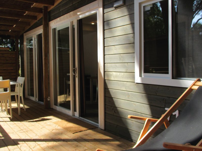 Veranda attrezzata della casa mobile